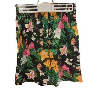 Vintage In Resource Women's M Black/Multi-Color Floral Pencil Skirt